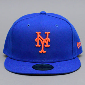 New Era MLB New York NY Mets 59Fifty Authentic Fitted Blue Orange Blå 12572842