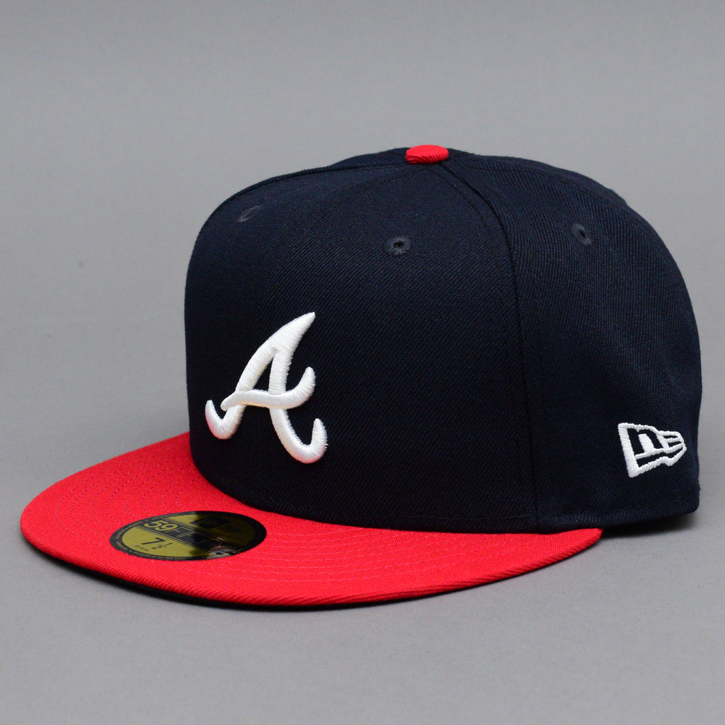 New Era MLB Atlanta Braves 59Fifty Authentic Fitted Navy Red Blå Rød 12572848