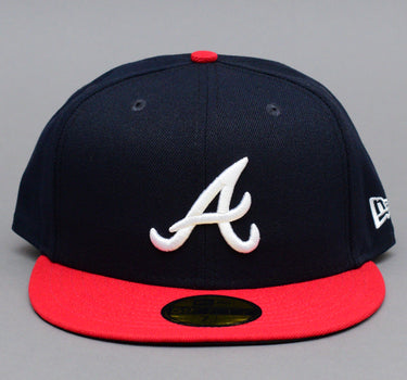 New Era MLB Atlanta Braves 59Fifty Authentic Fitted Navy Red Blå Rød 12572848