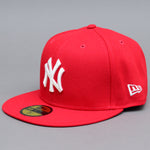 New Era MLB New York NY Yankees 59Fifty Essential Fitted Red White Rød Hvid 10011573