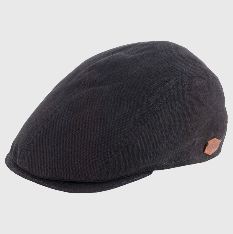 MJM Hats Daffy 3 Sixpence Flat Cap Black Sort 01C60648A89