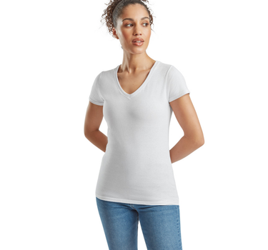 Fruit of the Loom - Ladies´ Valueweight V Neck T - T-shirt Med Eget Logo - F271N
