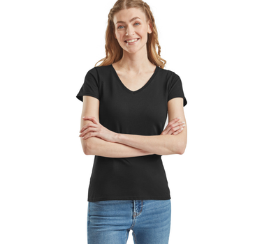 Fruit of the Loom - Ladies´ Valueweight V Neck T - T-shirt Med Eget Logo - F271N