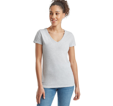 Fruit of the Loom - Ladies´ Valueweight V Neck T - T-shirt Med Eget Logo - F271N