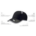 Atlantis Gym Runner Cap Adjustable Black Grey Sort Grå AT630