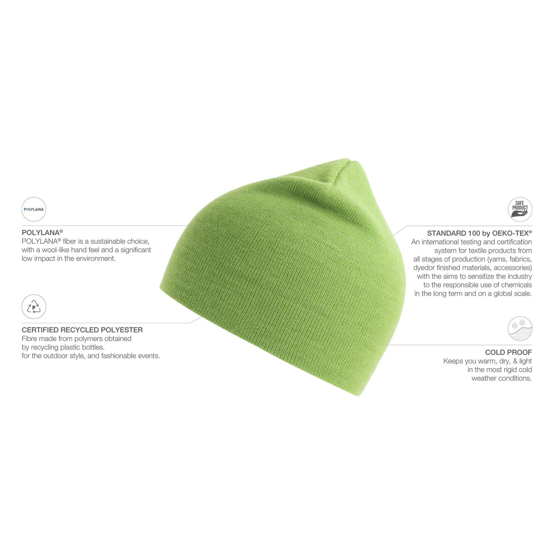 Atlantis Holly Beanie Acid Green Grøn AT102