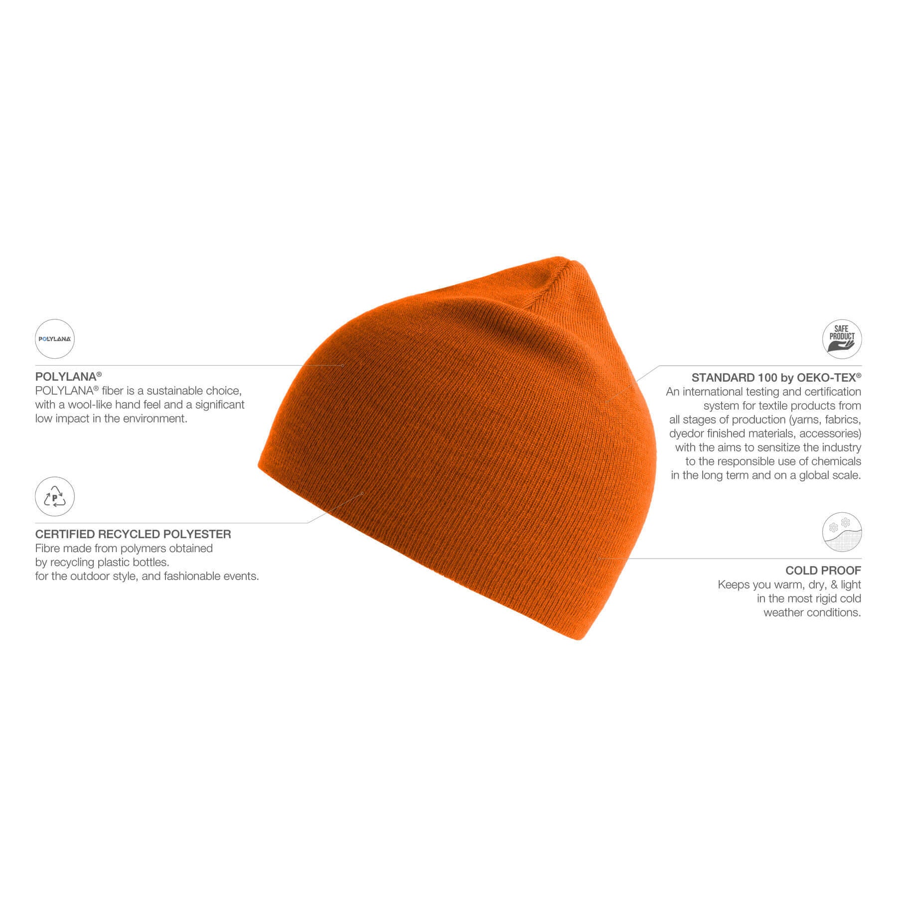 Atlantis Holly Beanie Orange AT102