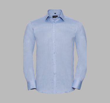 Russel Collection - Men´s L/S Herringbone Shirt - Langærmet Skjorte - Z962 - Med Eget Logo