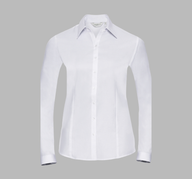 Russel Collection - Ladies´ L/S Herringbone Shirt - Dame - Langærmet Skjorte - Z962F - Med Eget Logo