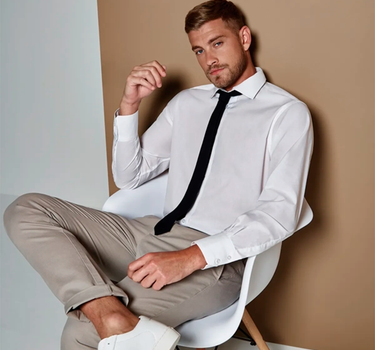 Kustom Kit - Men´s Tailored Fit Business Poplin Shirt Long Sleeve - Skjote Med Eget Logo