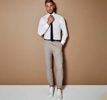 Kustom Kit - Men´s Tailored Fit Business Poplin Shirt Long Sleeve - Skjote Med Eget Logo