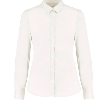 Kustom Kit - Women´s Tailored Fit Stretch Oxford Shirt Long Sleeve - Skjorte Med Eget Logo