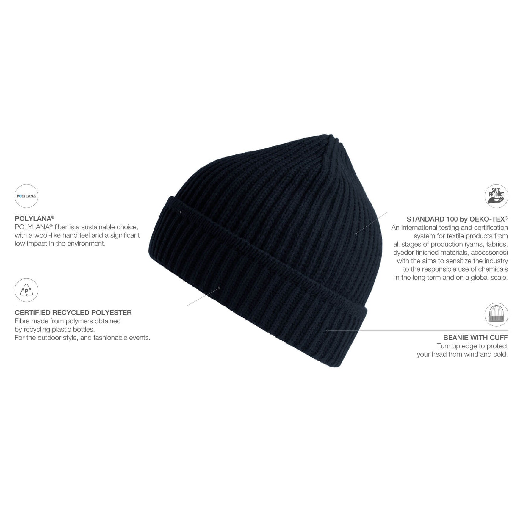 Atlantis Maple Beanie Navy Blå AT101