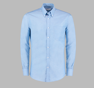 Kustom Kit - Men`s Slim Fit Workwear Oxford Shirt Long Sleeve - Langærmet Skjorte - K184 - Med Eget Logo