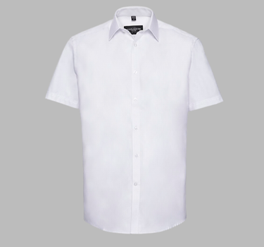 Russel Collection - Men´s Short Sleeve Herringbone Shirt - Kortærmet Skjorte - Z963