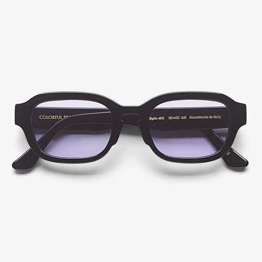 Colorful Standard Sunglass 01 Deep Black Solid Lavender Sort Lilla CS0001 