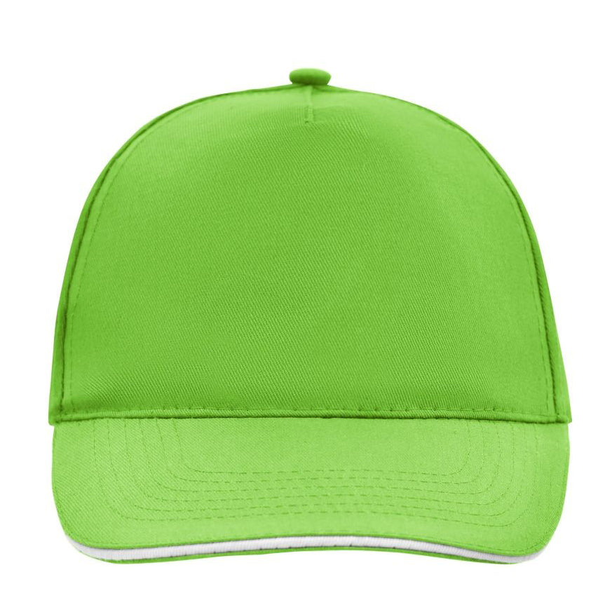 Myrtle Beach 5 Panel Promo Sandwich Cap Adjustable Lime Green White Grøn Hvid MB6552