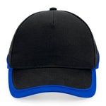 Beechfield Teamwear Competetion Cap Adjustable Black Bright Royal Sort Blå CB171