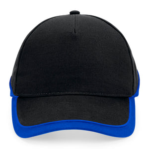 Beechfield Teamwear Competetion Cap Adjustable Black Bright Royal Sort Blå CB171