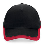 Beechfield Teamwear Competetion Cap Adjustable Black Classic Red Sort Rød CB171