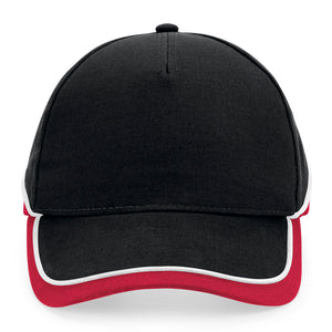 Beechfield Teamwear Competetion Cap Adjustable Black Classic Red Sort Hvid Rød CB171