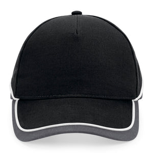 Beechfield Teamwear Competetion Cap Adjustable Black Graphite Grey White Sort Grå  Hvid  CB171  