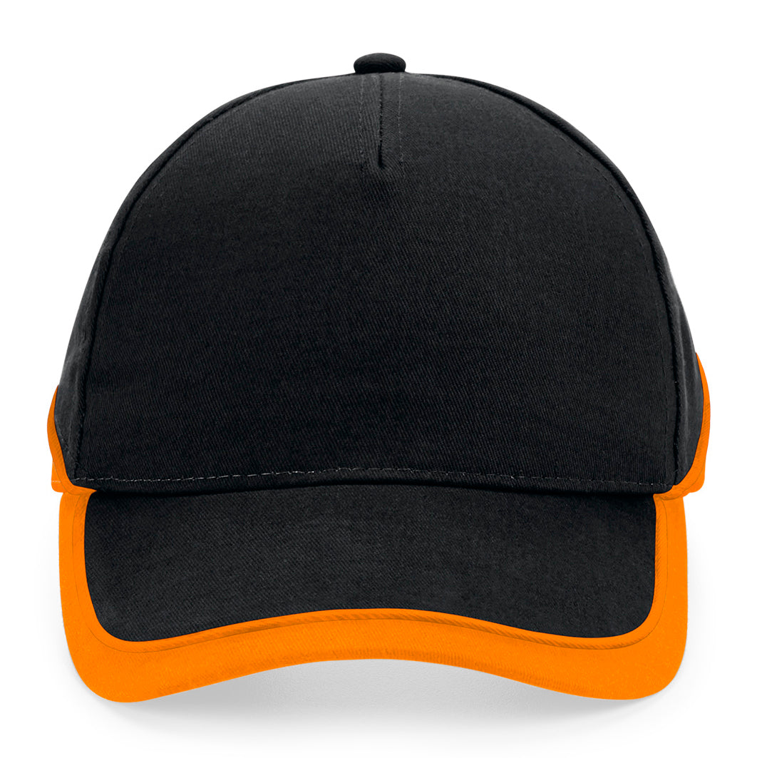 Beechfield Teamwear Competetion Cap Adjustable Black Orange Sort CB171