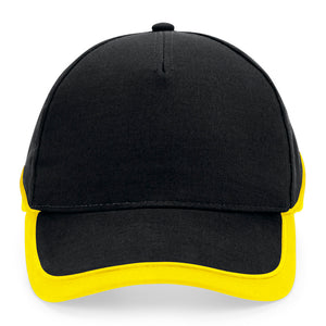 Beechfield Teamwear Competetion Cap Adjustable Black Yellow Sort Gul CB171