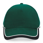 Beechfield Teamwear Competetion Cap Adjustable Bottle Green Black White Grøn Sort Hvid CB171 