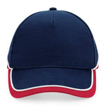 Beechfield Teamwear Competetion Cap Adjustable French Navy Classic Red White Rød Hvid CB171