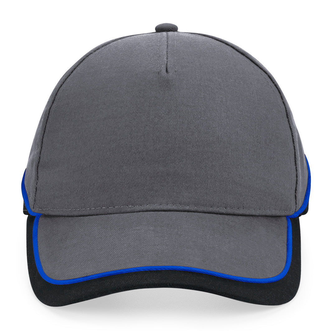 Beechfield Teamwear Competetion Cap Adjustable Graphite Grey Black Bright Royal Grå Sort Blå CB171