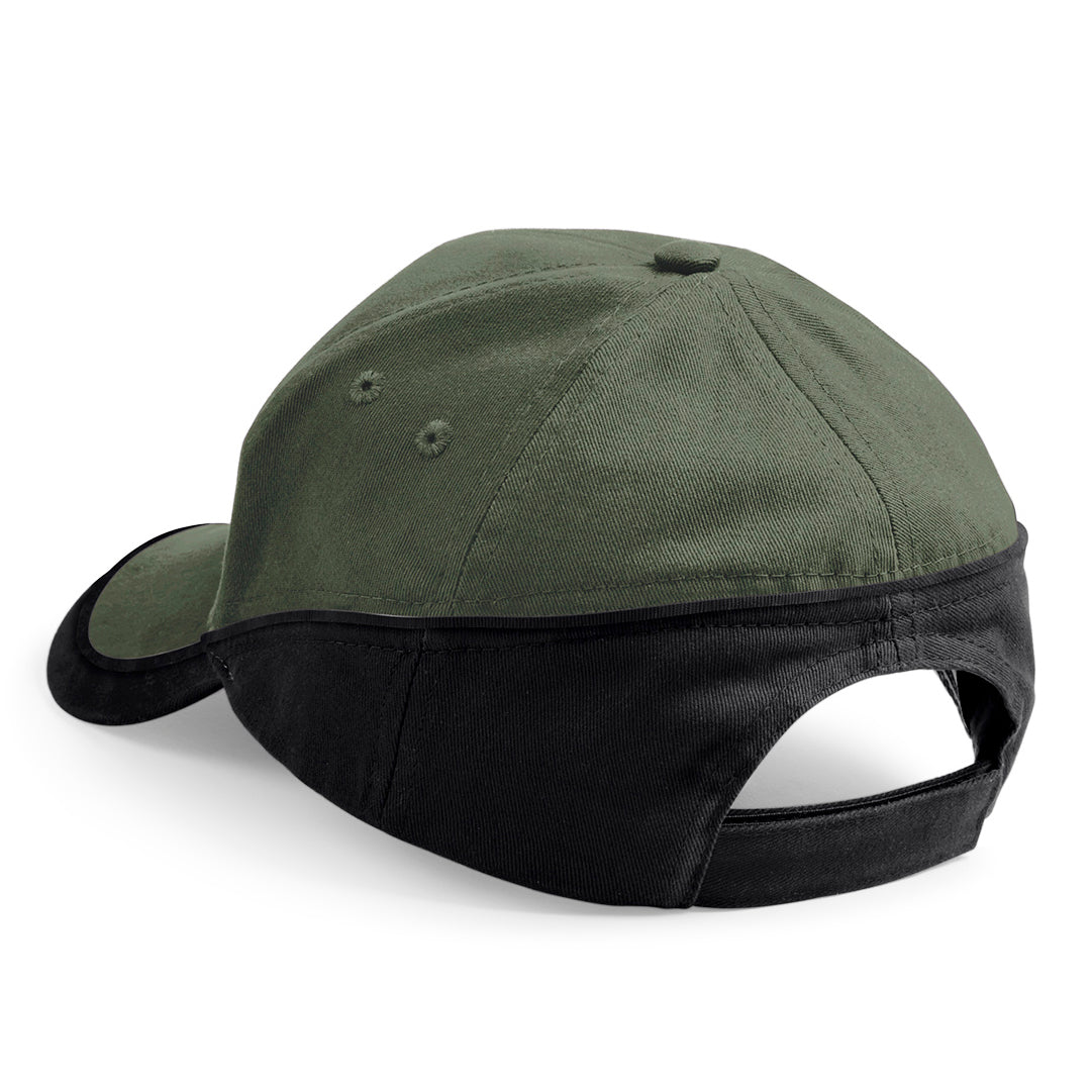 Beechfield Teamwear Competetion Cap Adjustable Olive Green Black Grøn Sort CB171