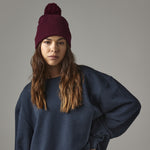 Beechfield Original Pom Pom Beanie Burgundy Rød B426