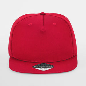 Beechfield 5 Panel Rapper Cap Snapback Classic Red Rød CB610