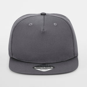 Beechfield 5 Panel Rapper Cap Snapback Graphite Grey Grå CB610