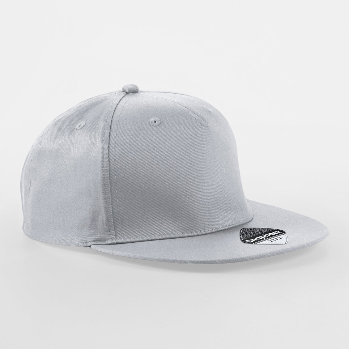 Beechfield 5 Panel Rapper Cap Snapback Light Grey Grå CB610