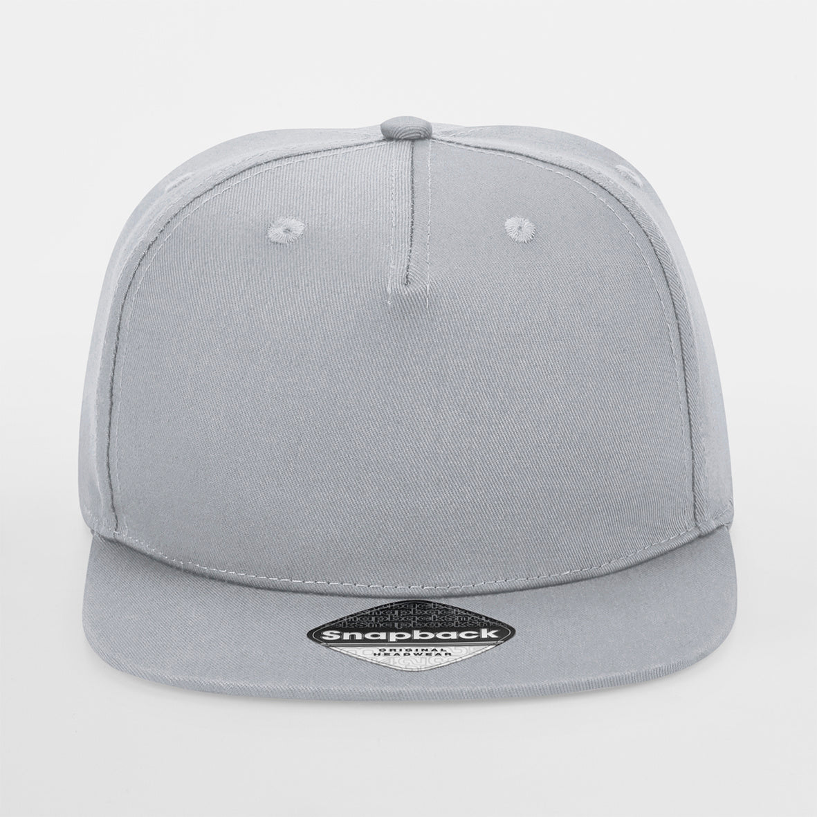 Beechfield 5 Panel Rapper Cap Snapback Light Grey Grå CB610