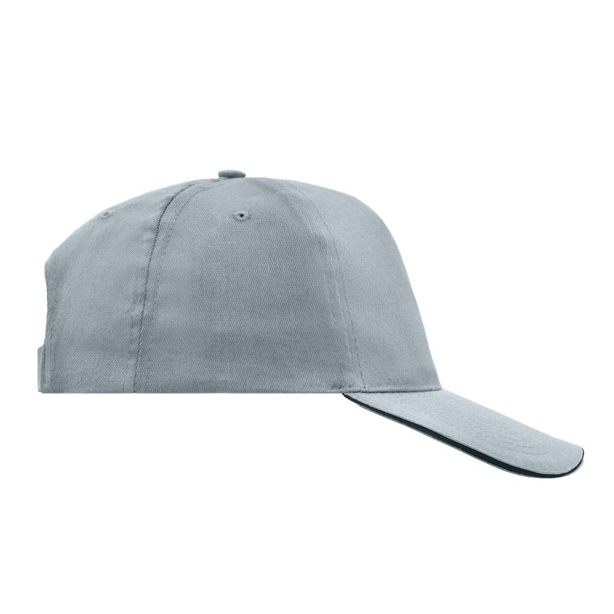 Myrtle Beach 5 Panel Promo Sandwich Cap Adjustable Light Grey Black Grå Sort MB6552