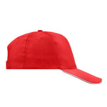 Myrtle Beach 5 Panel Promo Sandwich Cap Adjustable Red White Rød Hvid MB6552