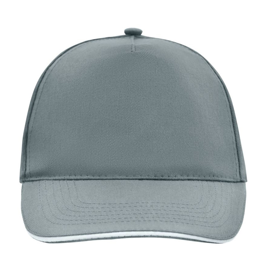 Myrtle Beach 5 Panel Promo Sandwich Cap Adjustable Dark Grey White Mørkegrå Hvid MB6552 