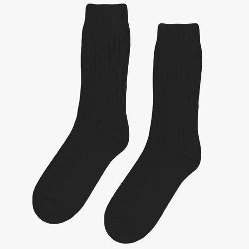 Colorful Standard Merino Wool Blnd Sock Accessories Deep Black Sort CS6003 