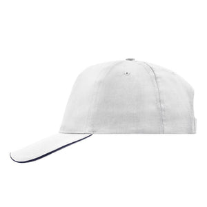 Myrtle Beach 5 Panel Promo Sandwich Cap Adjustable White Navy Hvid Blå MB6552