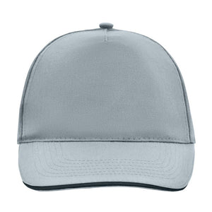 Myrtle Beach 5 Panel Promo Sandwich Cap Adjustable Light Grey Black Grå Sort MB6552