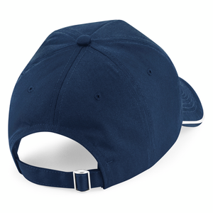 Beechfield Authentic Piped Peak Adjustable French Navy White Blå Hvid CB25C