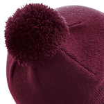 Beechfield Original Pom Pom Beanie Burgundy Rød B426