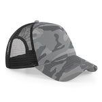 Beechfield Camo Trucker Snapback Trucker Arctic Camo Black Sort CB694