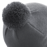 Beechfield Original Pom Pom Beanie Graphite Grey Grå B426