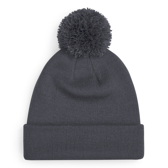 Beechfield Original Pom Pom Beanie Graphite Grey Grå B426