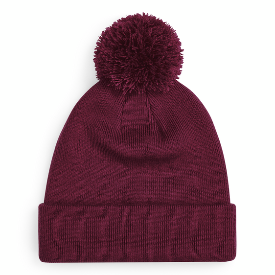 Beechfield Original Pom Pom Beanie Burgundy Rød B426