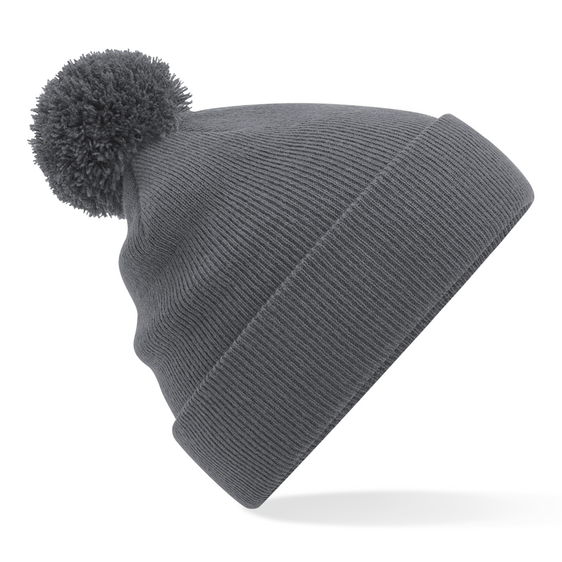 Beechfield Original Pom Pom Beanie Graphite Grey Grå B426